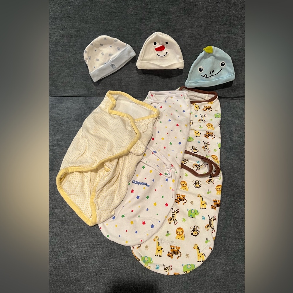 Mixed Brand Baby Boy’s Swaddles and Hats